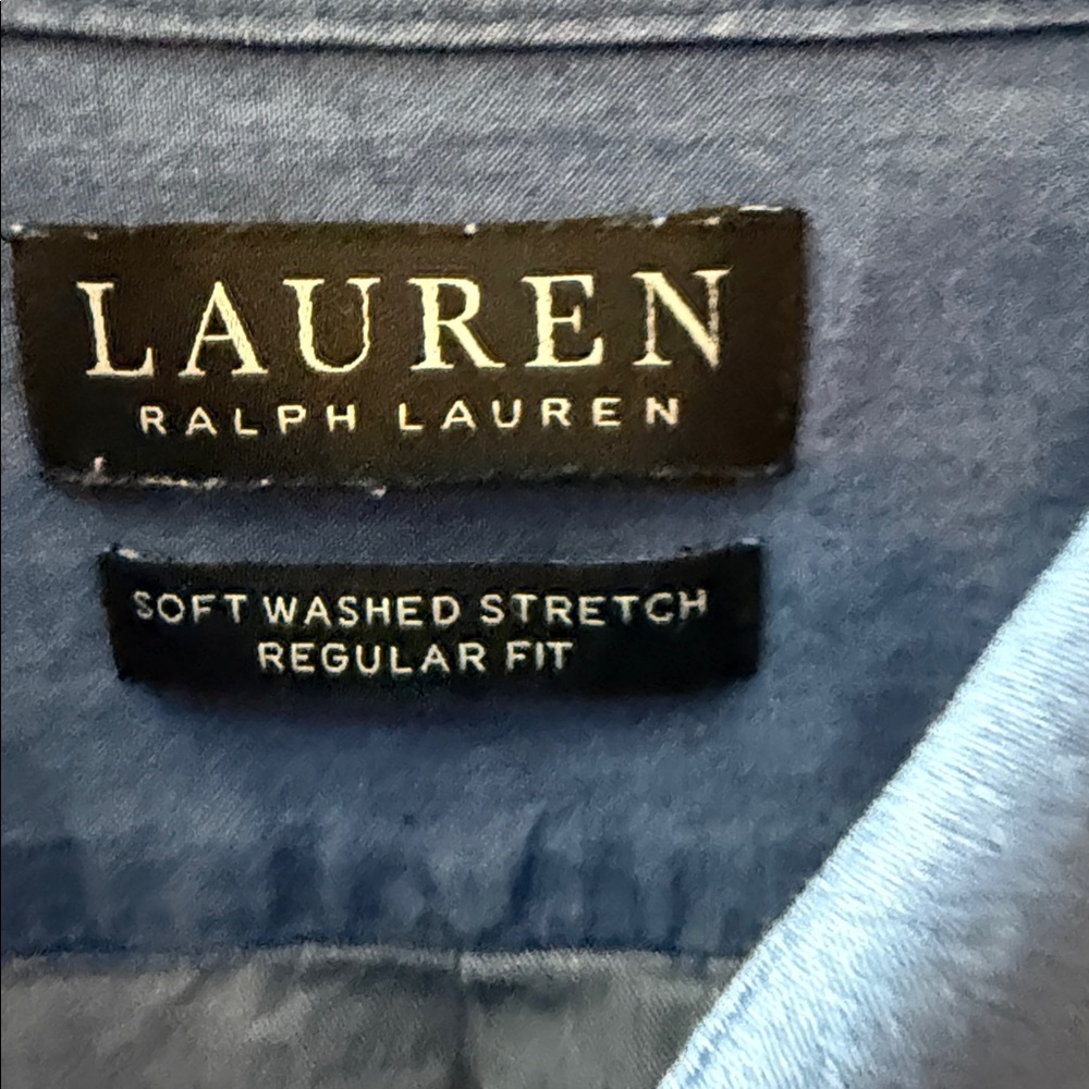Lauren RL Soft Washed Stretch Regular Fit Casual Button Down Size Xl - Picture 2 of 4